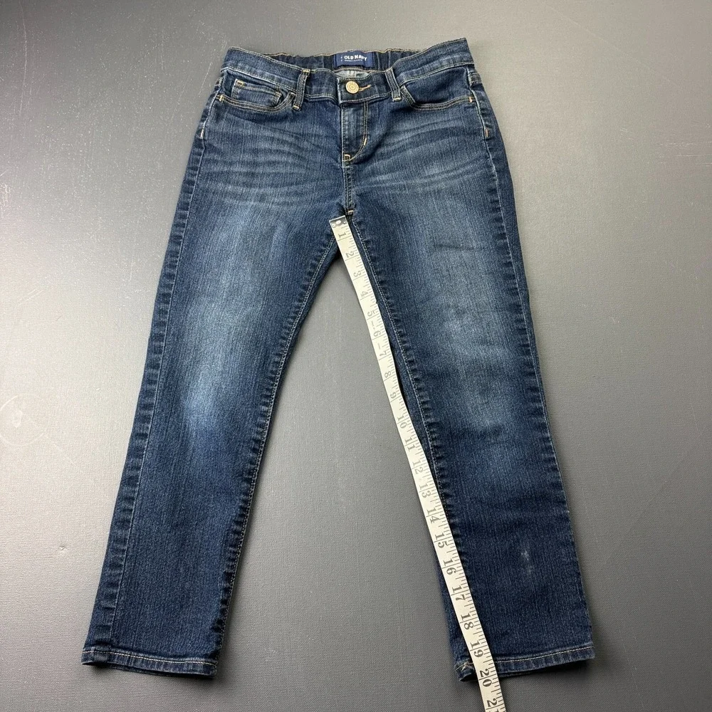Old Navy Jeans Girls 12 Blue Medium Wash Skinny Stretch Denim Retro Classic Fit